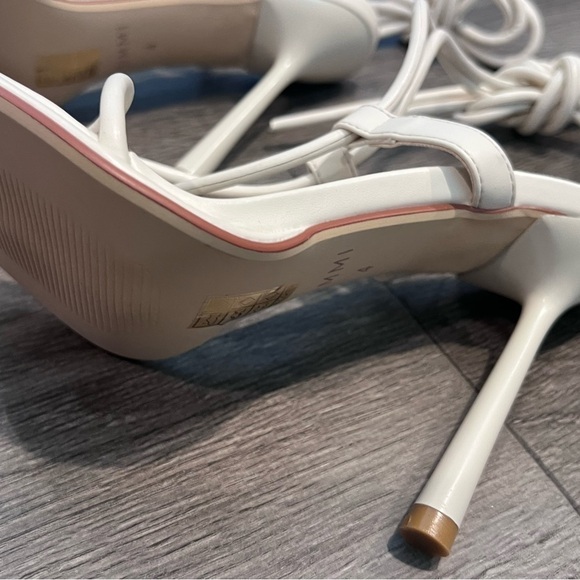 Simmi London Samia Strappy Heels Stilettoes Sandals White Ankle Straps, Size 4 - Picture 4 of 7